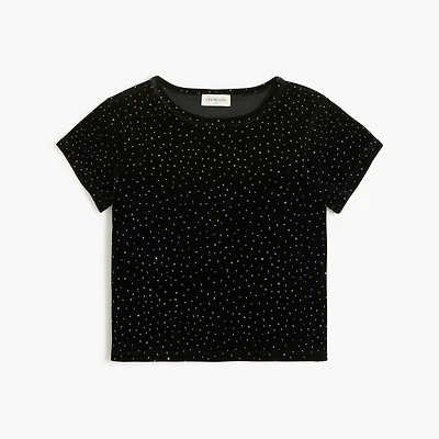 Girls' velvet sparkle top