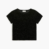 Girls' velvet sparkle top