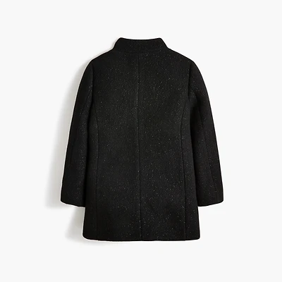 Girls' sparkle wool-blend bow coat