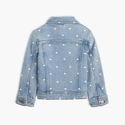 Girls' heart denim jacket