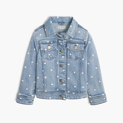 Girls' heart denim jacket