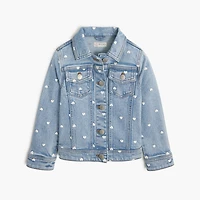 Girls' heart denim jacket