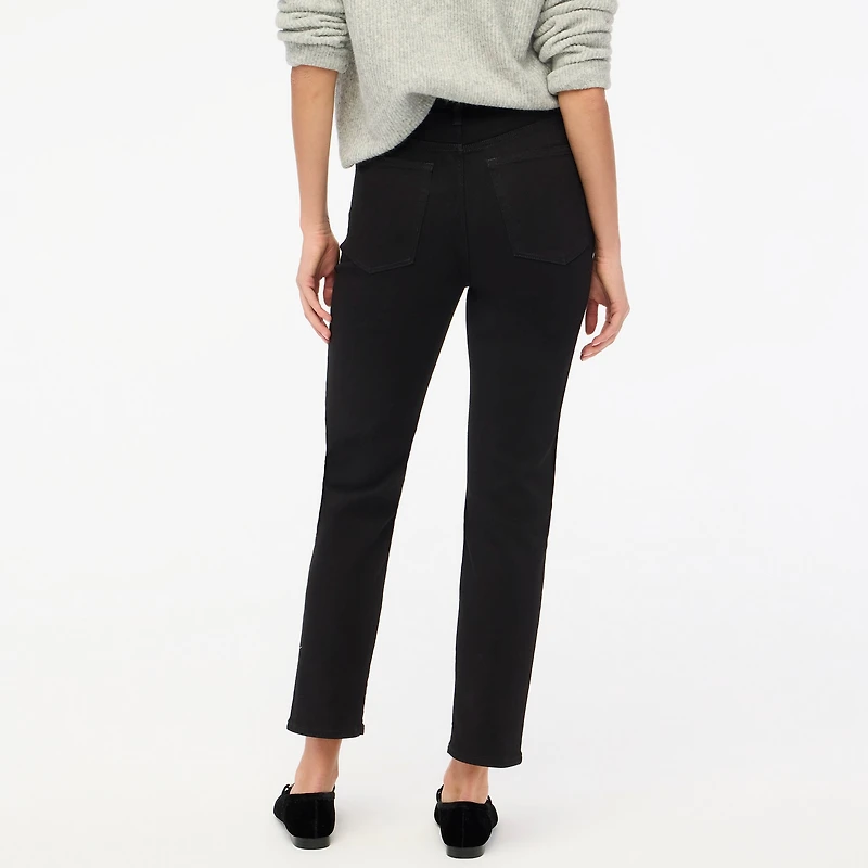 Petite black stovepipe straight jean in signature stretch+