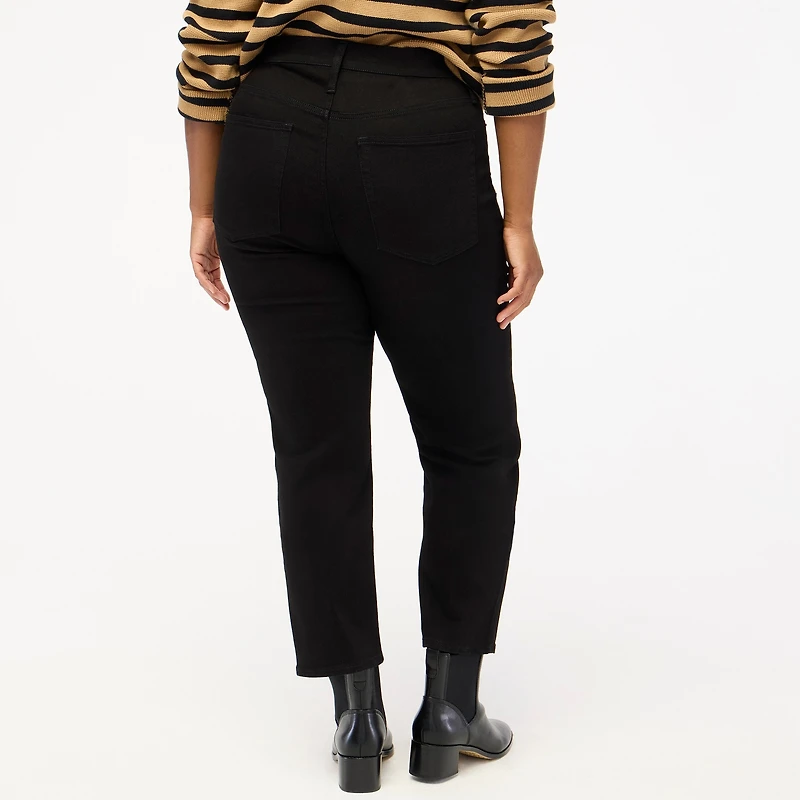 Petite black stovepipe straight jean in signature stretch+