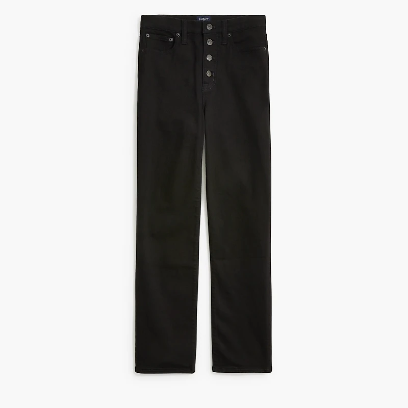 Petite black stovepipe straight jean in signature stretch+