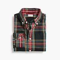 Boys' button-up tartan shirt