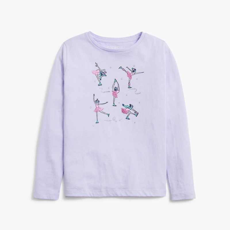 Girls' figure skating graphic tee