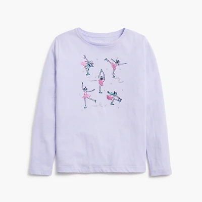 Girls' figure skating graphic tee