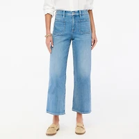 Petite cropped wide-leg patch-pocket jean in all-day stretch