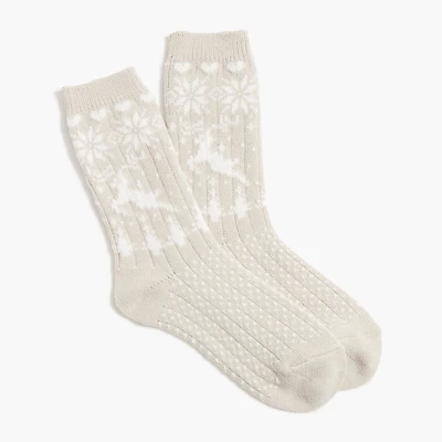 Ribbed Fair Isle trouser socks