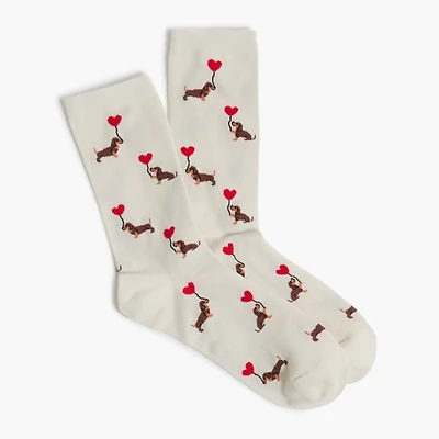 Dogs and hearts trouser socks