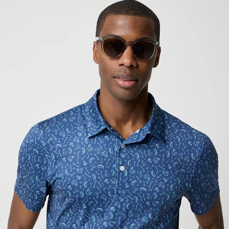 Printed performance polo shirt