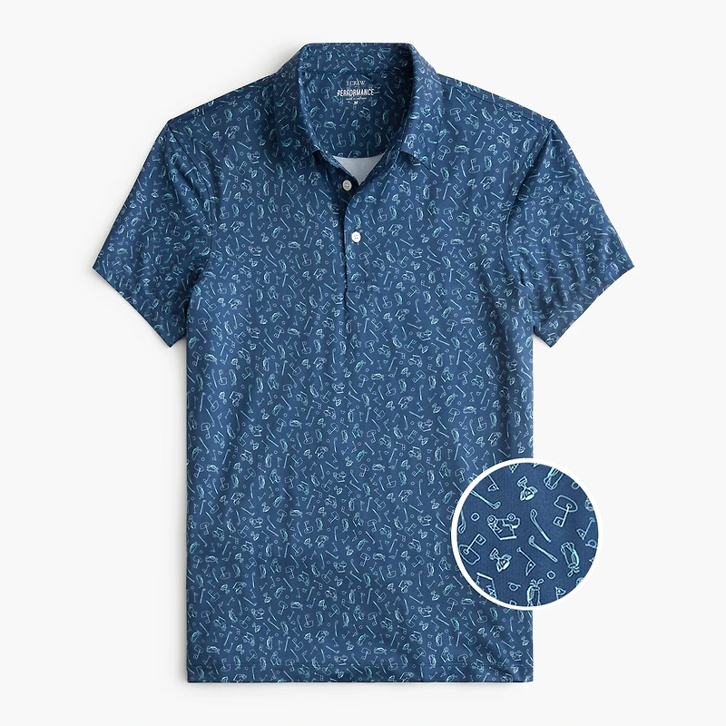 Printed performance polo shirt