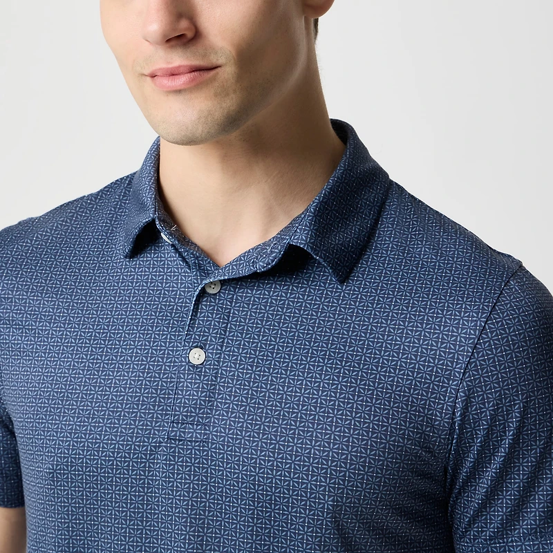 Printed performance polo shirt