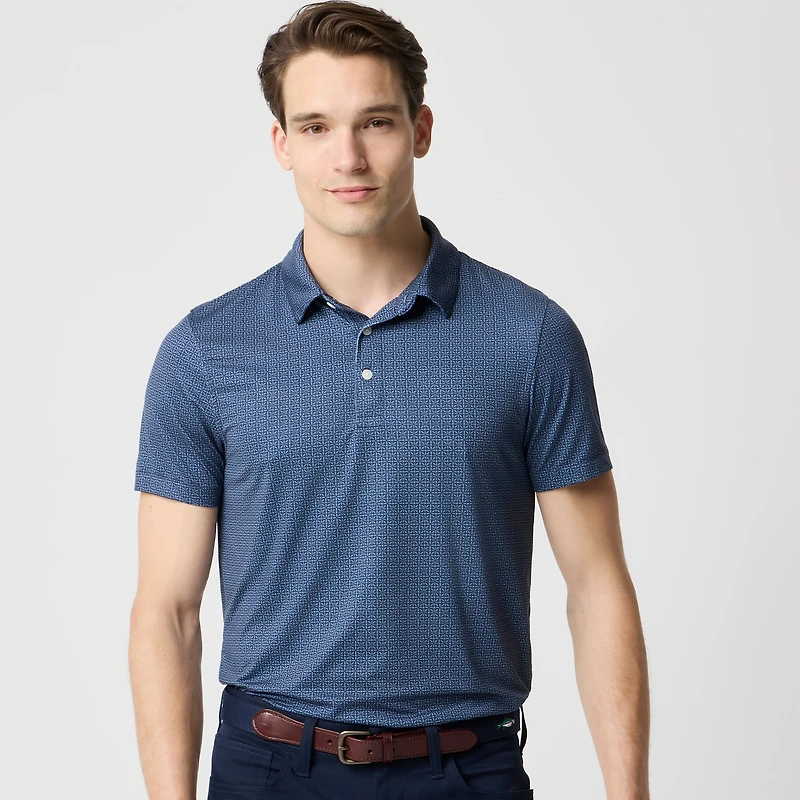 Printed performance polo shirt