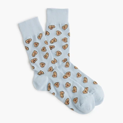 Heart-shaped pizza socks