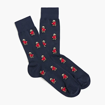 Dog with heart socks
