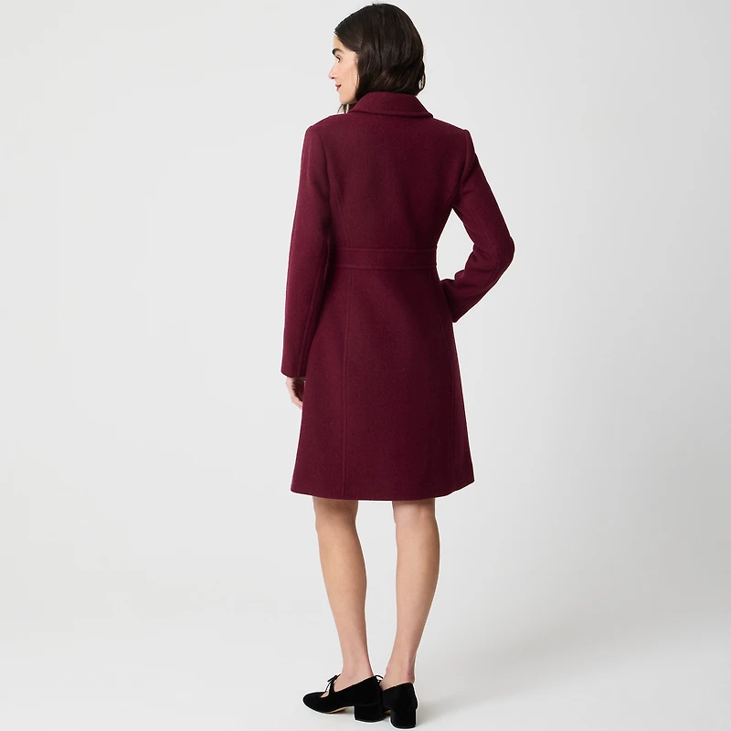 Lady day coat with jeweled buttons