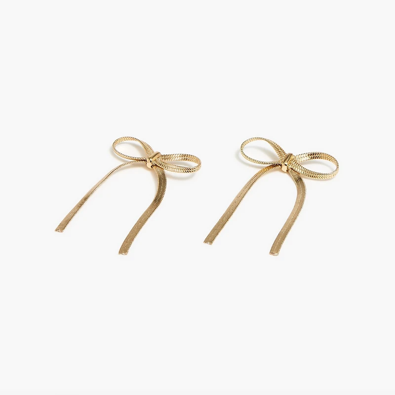 Metallic bow earrings