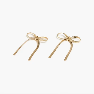 Metallic bow earrings