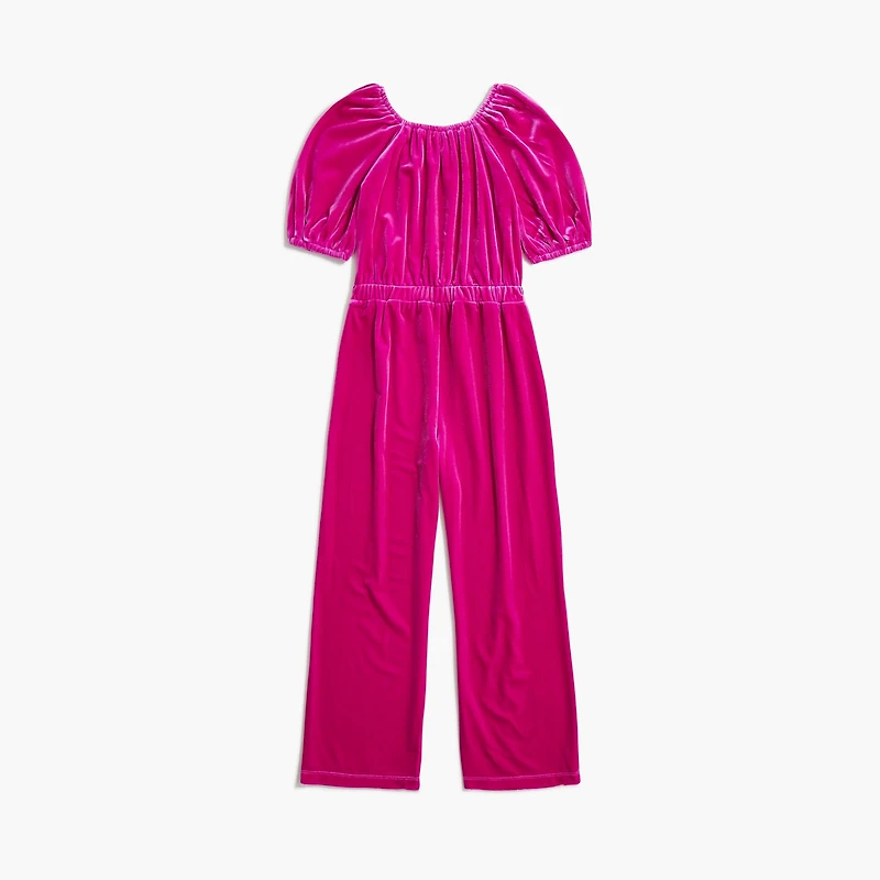 Girls' velvet jumpsuit