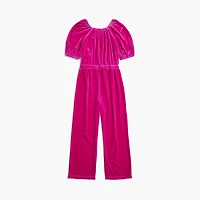 Girls' velvet jumpsuit