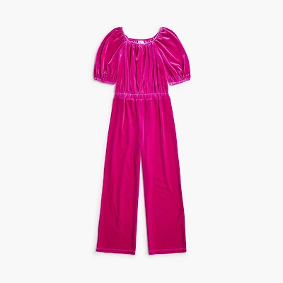 Girls' velvet jumpsuit