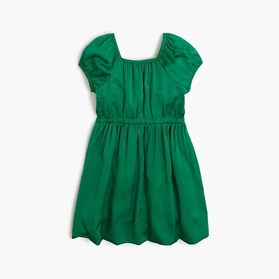 Girls' satin bubble-hem dress