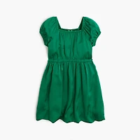 Girls' satin bubble-hem dress