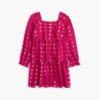Girls' shimmer tiered hearts dress