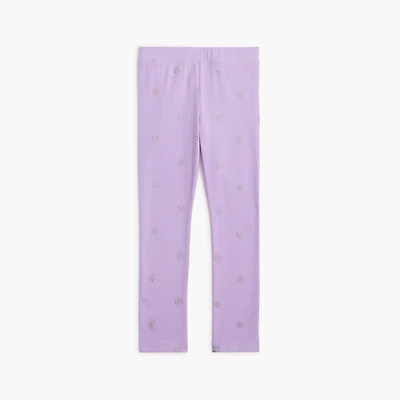 Girls' glitter snowflake leggings