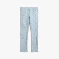 Girls' metallic heart leggings