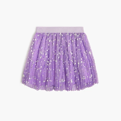 Girls' sparkle tulle pleated skirt