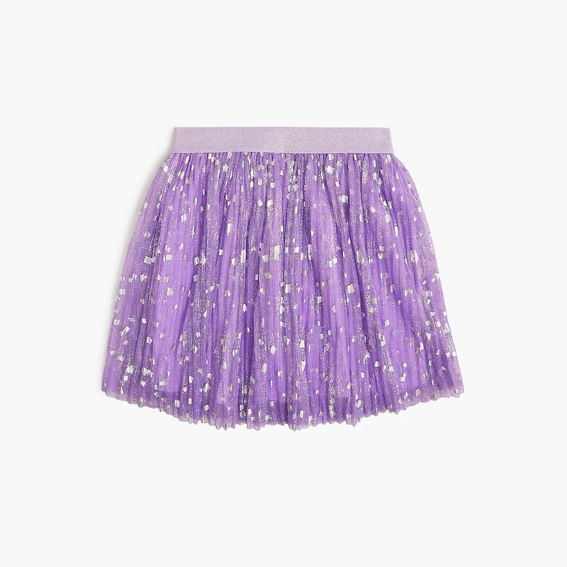 Girls' sparkle tulle pleated skirt