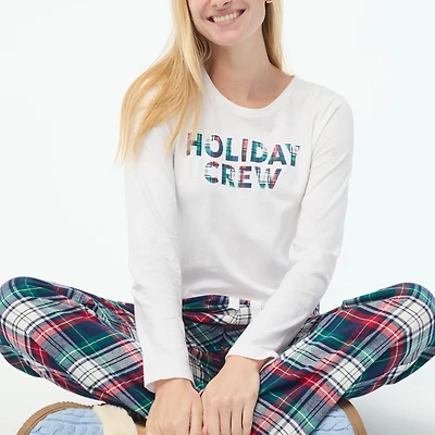 Long-sleeve "holiday crew" graphic tee