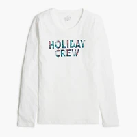 Long-sleeve "holiday crew" graphic tee