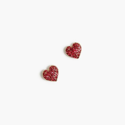Pavé heart studs