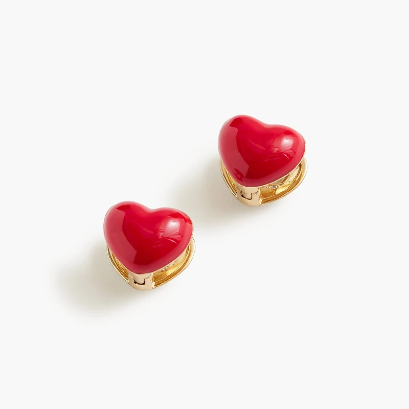 Double-sided heart stud earrings