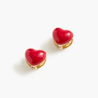 Double-sided heart stud earrings