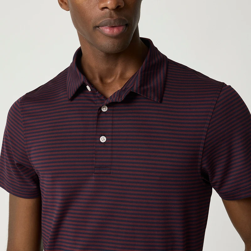 Striped performance polo shirt