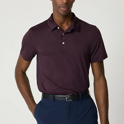 Striped performance polo shirt