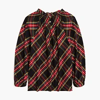 Tartan smocked top