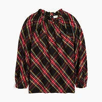 Tartan smocked top