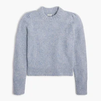 Fuzzy puff-sleeve sweater