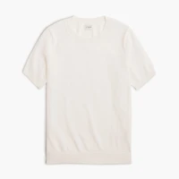 Short-sleeve cotton crewneck sweater