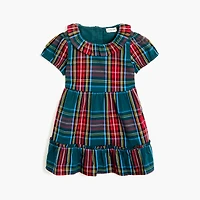 Baby & toddler girls' tartan ruffleneck dress