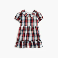 Baby & toddler girls' tartan ruffleneck dress
