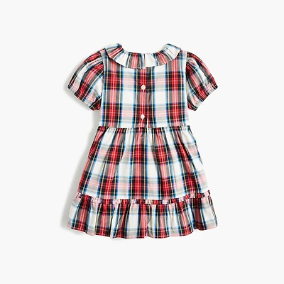 Baby & toddler girls' tartan ruffleneck dress