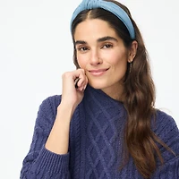 Mockneck cable-knit sweater