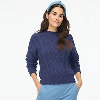 Mockneck cable-knit sweater